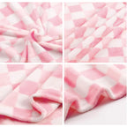 Pastel Pink Plaid Throw Blanket