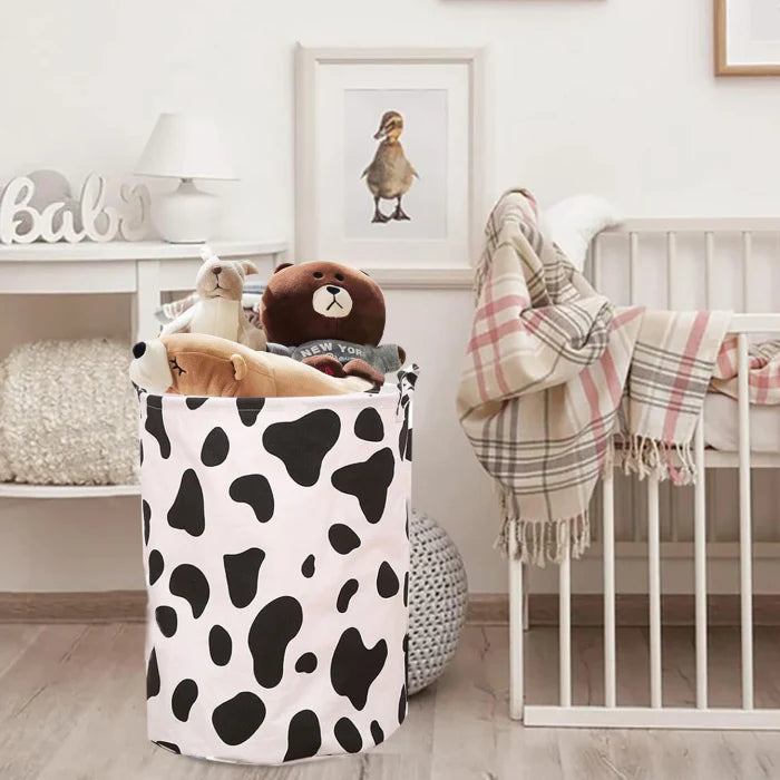 Cow Print Laundry Basket