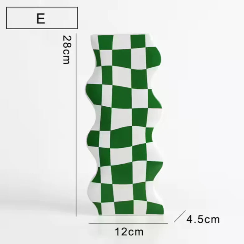 Checkered Ceramic Vase
