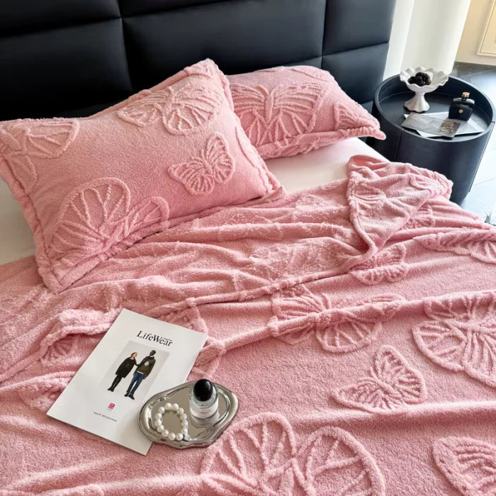 Pastel Pink Butterfly Blanket