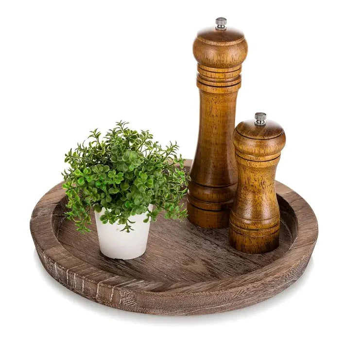 Rustic Round Decorative Tray