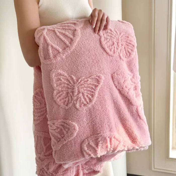 Pastel Pink Butterfly Blanket