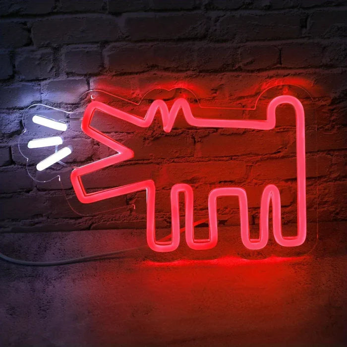 Red Barking Dog LED Neon Sign