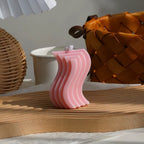 Wavy Pastel Pink Candle