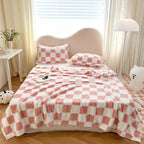 Checkered Fleece Throw Blanket