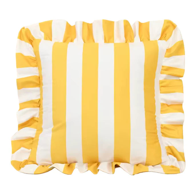 Stripe And Lace Cushion Cover