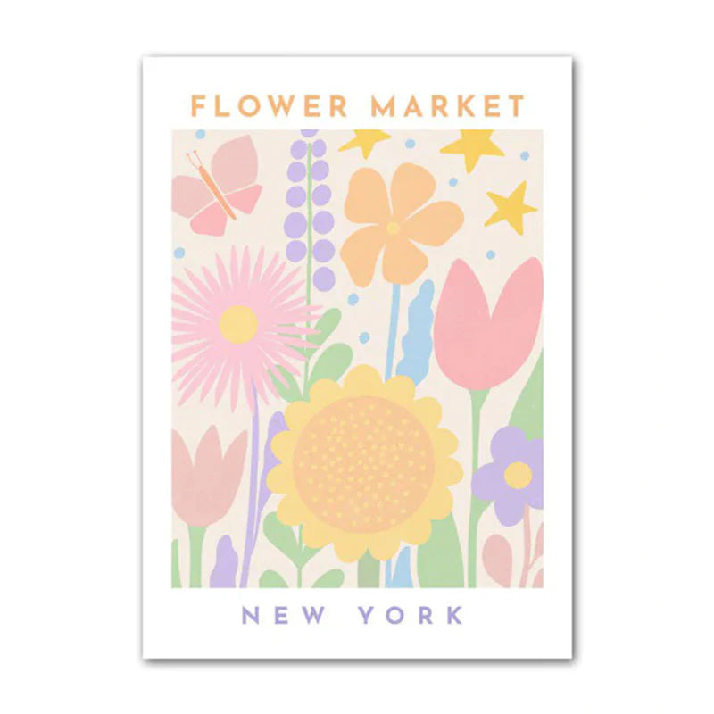 Pastel Flowers Canvas Poster