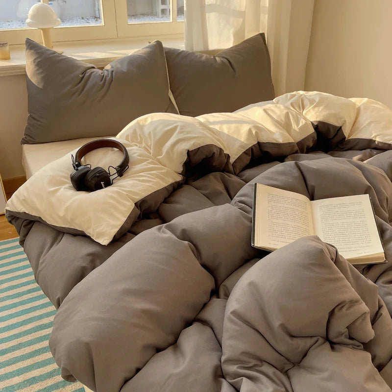 Two-Tone Cotton Bedding Set