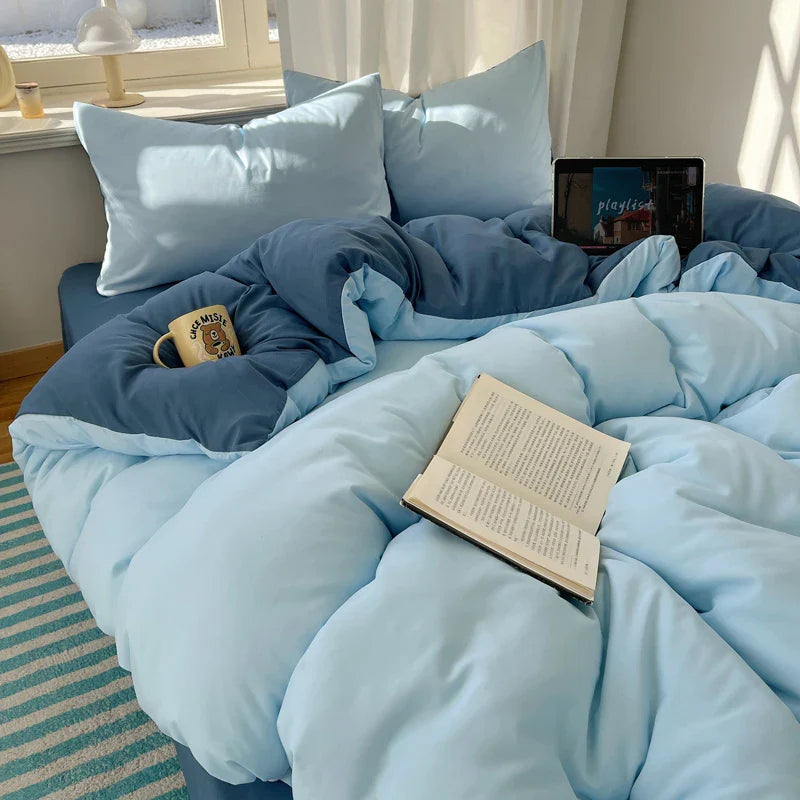 Two-Tone Cotton Bedding Set
