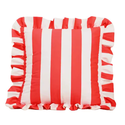 Stripe And Lace Cushion Cover