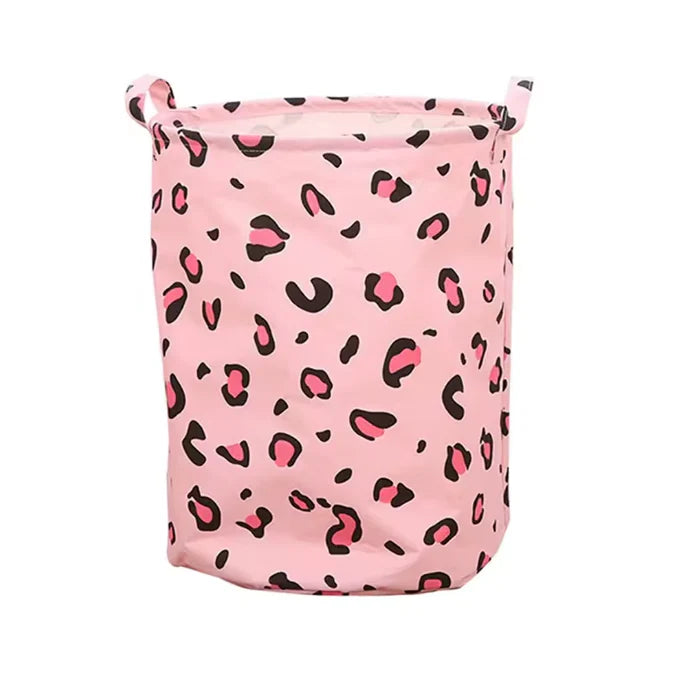 Pink Leopard Laundry Basket