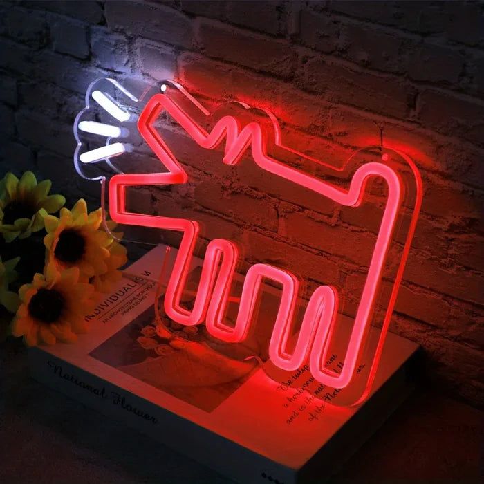 Red Barking Dog LED Neon Sign