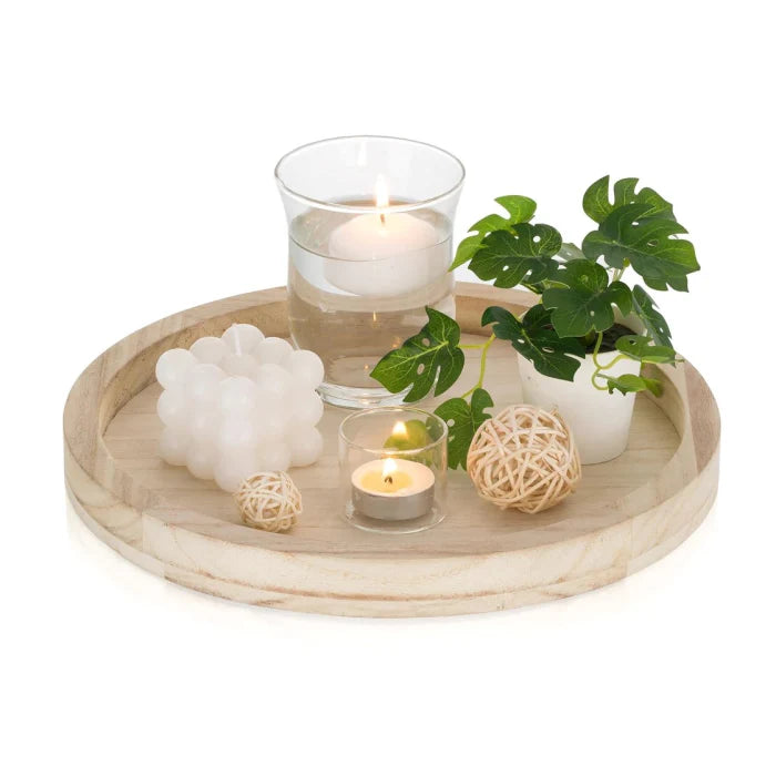 Rustic Round Decorative Tray