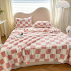 Checkered Fleece Throw Blanket