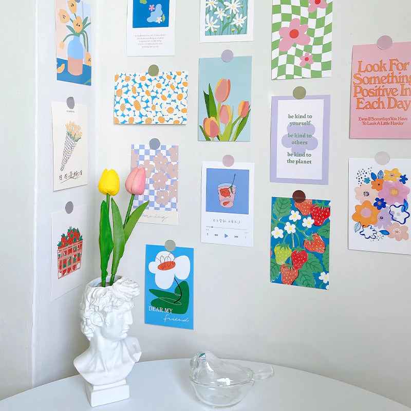 30pcs Aesthetic Flower Wall Decor Cards