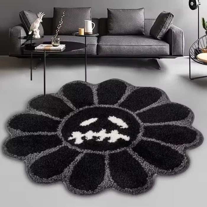 Black Sunflower Rug