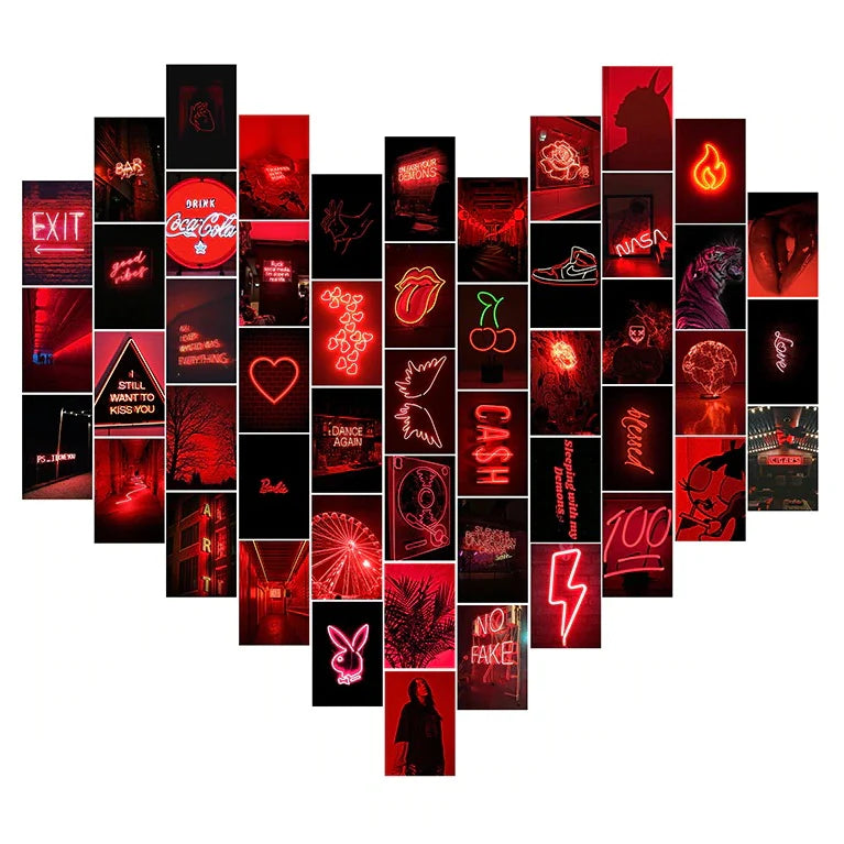 Red Aesthetic Collage Kit