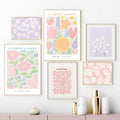 Pastel Flowers Canvas Poster