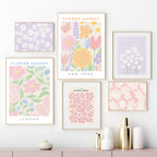 Pastel Flowers Canvas Poster