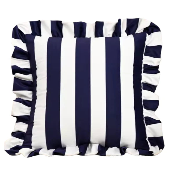 Stripe And Lace Cushion Cover