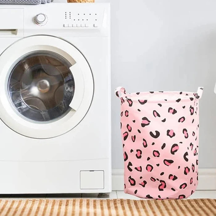 Pink Leopard Laundry Basket