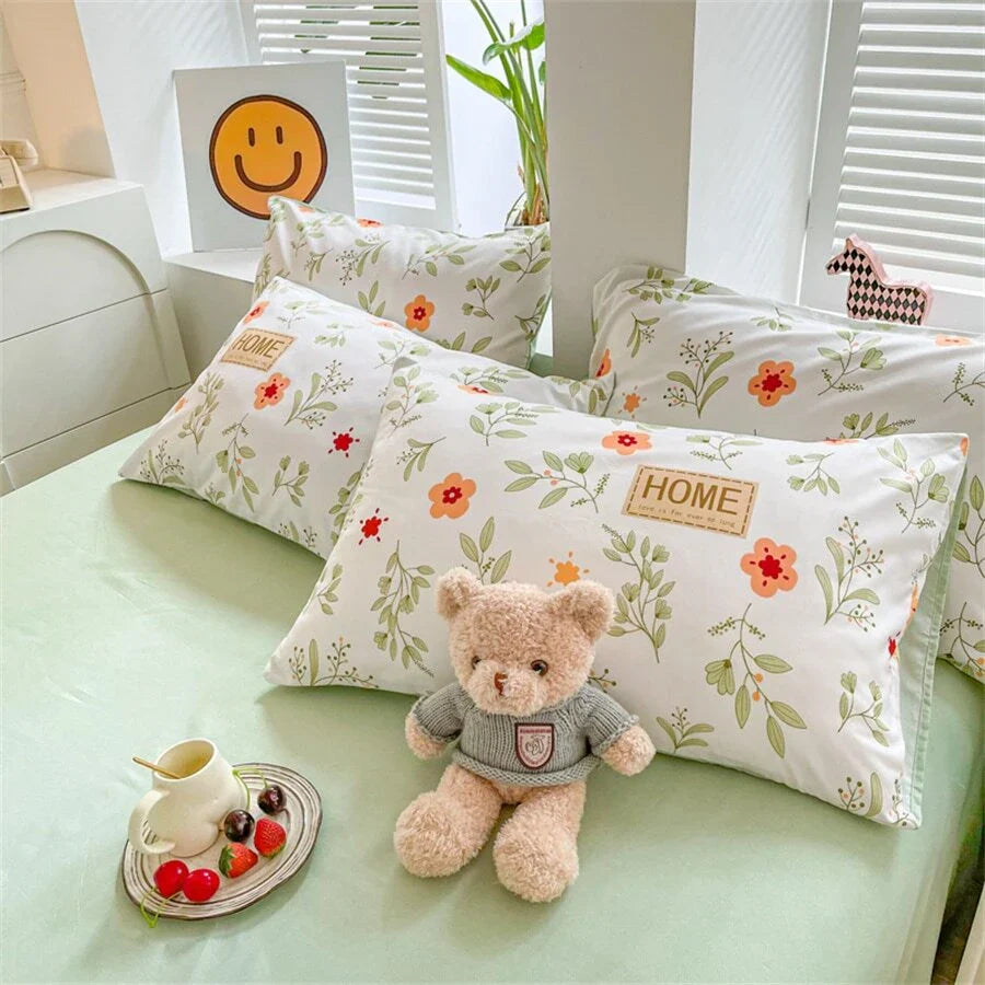Minty Floral Bedding Set