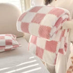 Checkered Fleece Throw Blanket