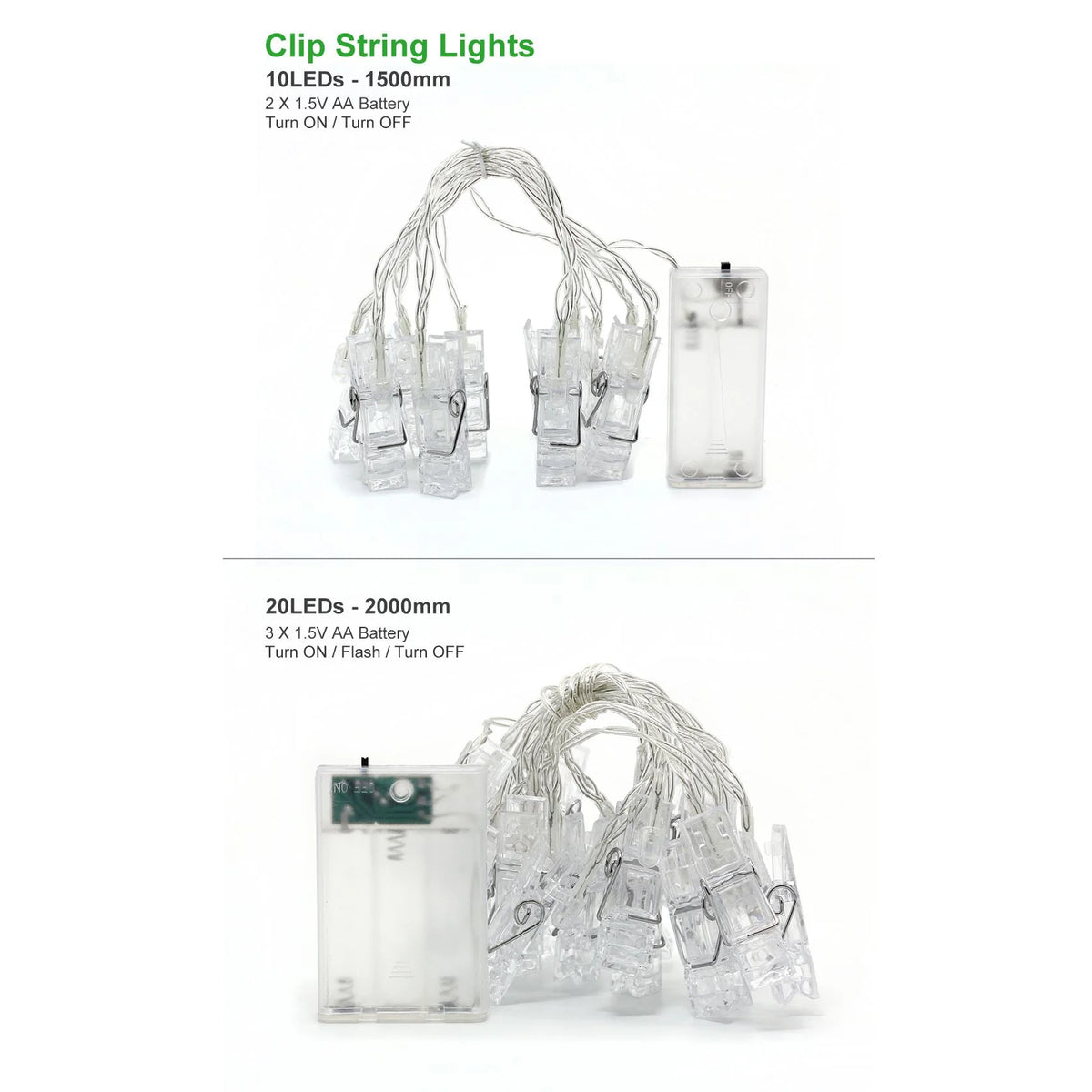 LED String Lights With Photo Clippers