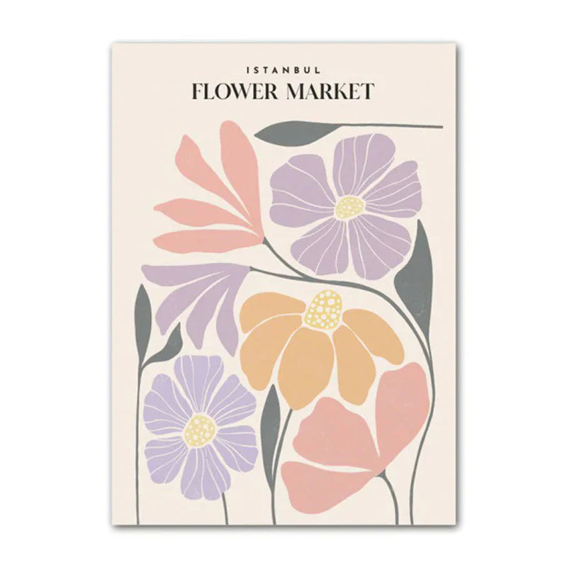 Pastel Flowers Canvas Poster