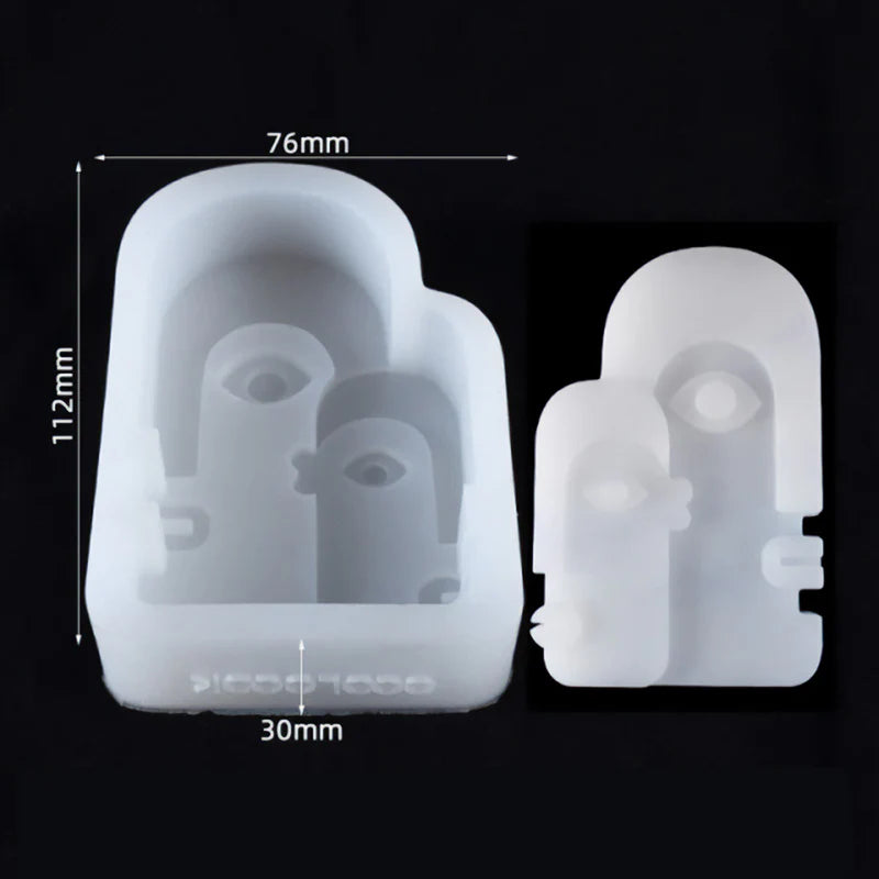 Abstract Face Candle Mold