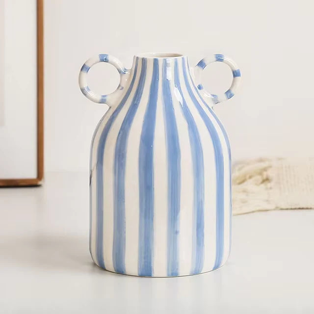 Striped Ceramic Vase