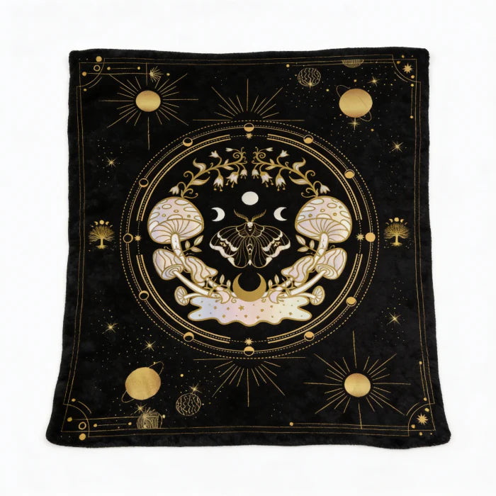 Midnight Mushroom Throw Blanket