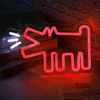 Red Barking Dog LED Neon Sign