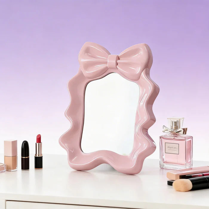 Aesthetic Bow Knot Makeup Mirror